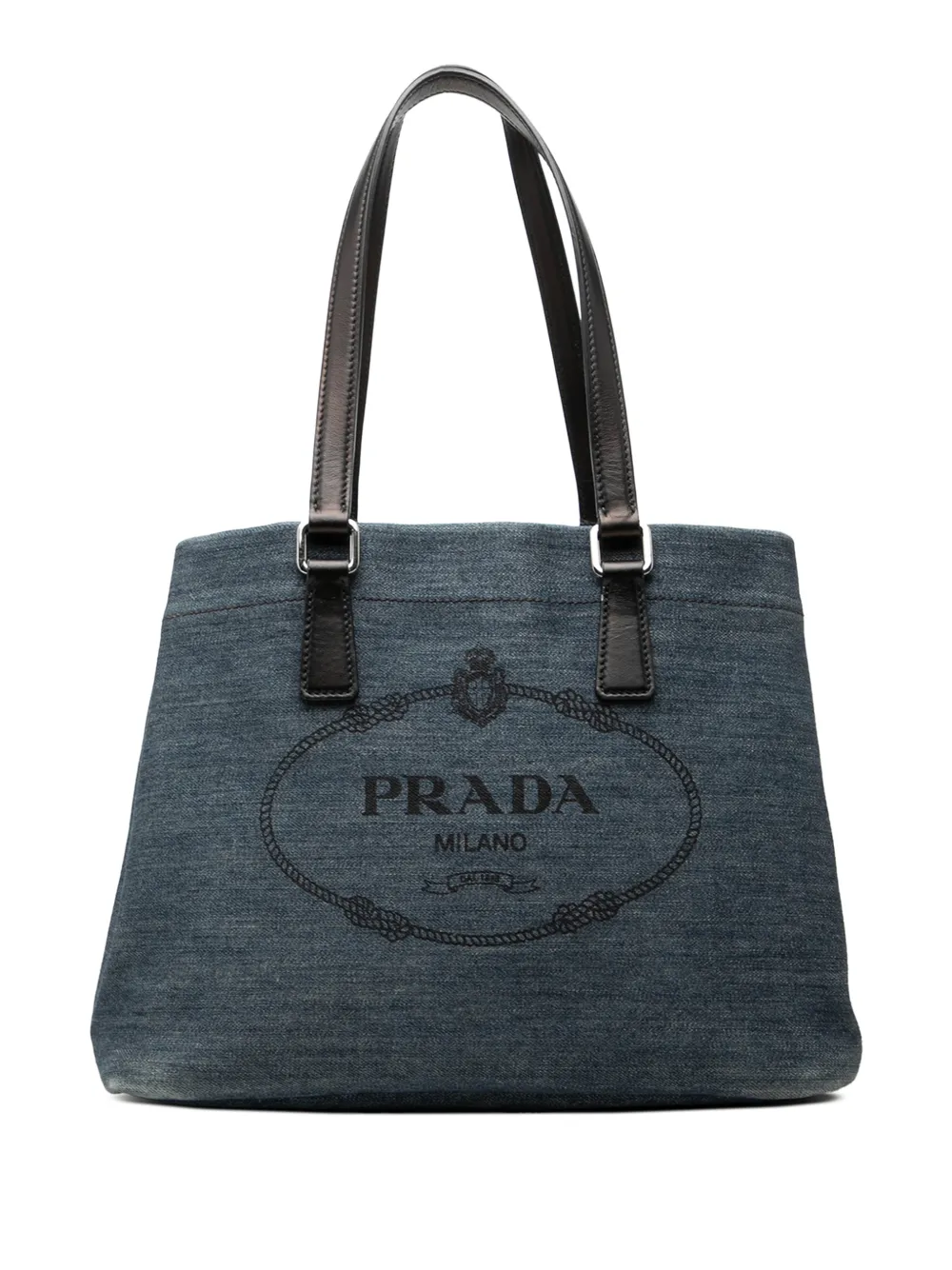 Prada Pre-Owned 2000-2026 Logo Denim tote bag - Blu