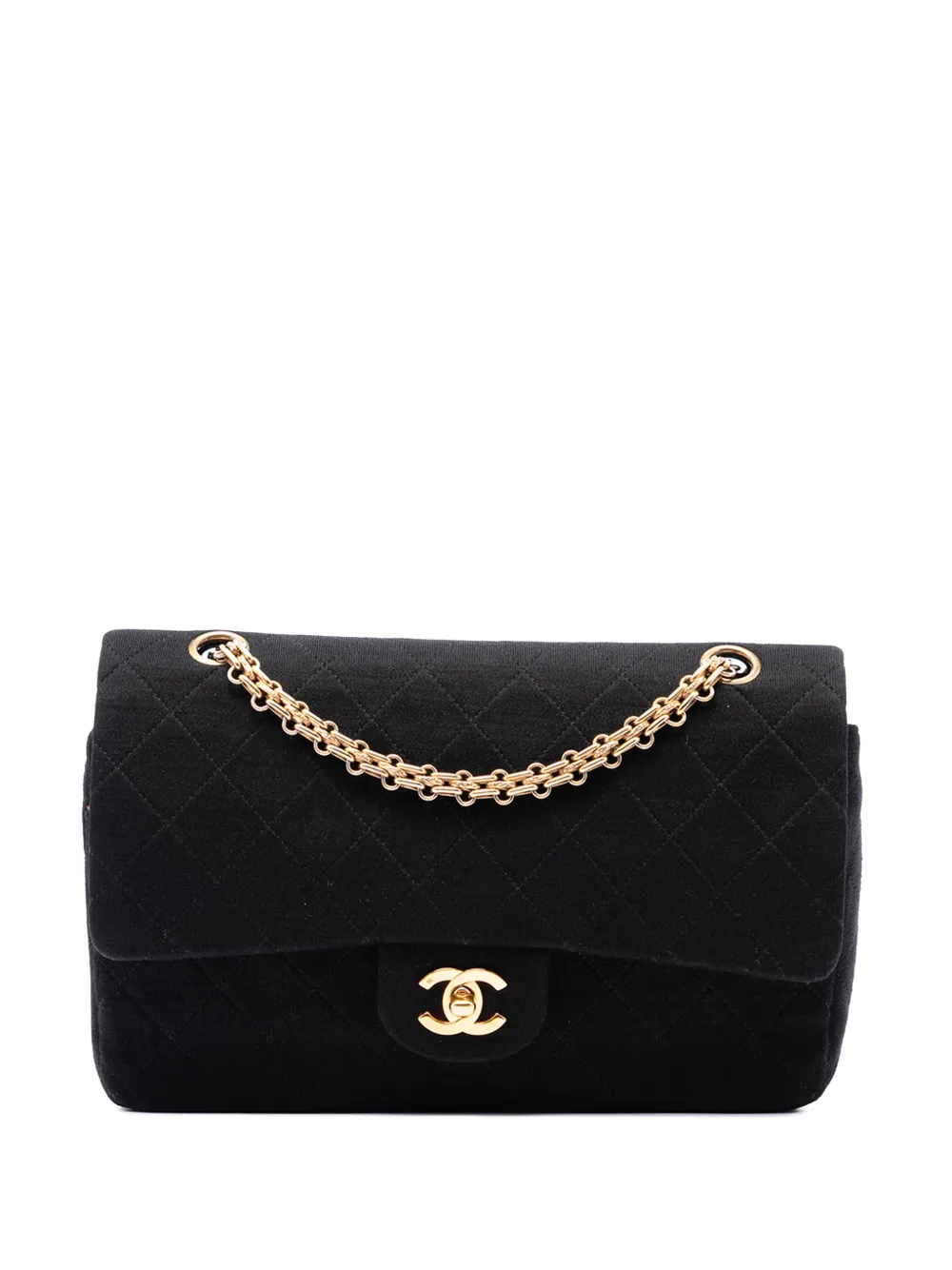 CHANEL Pre-Owned 1989-1991 Medium Classic Jersey Bijoux Chain Double Flap shoulder bag - Black