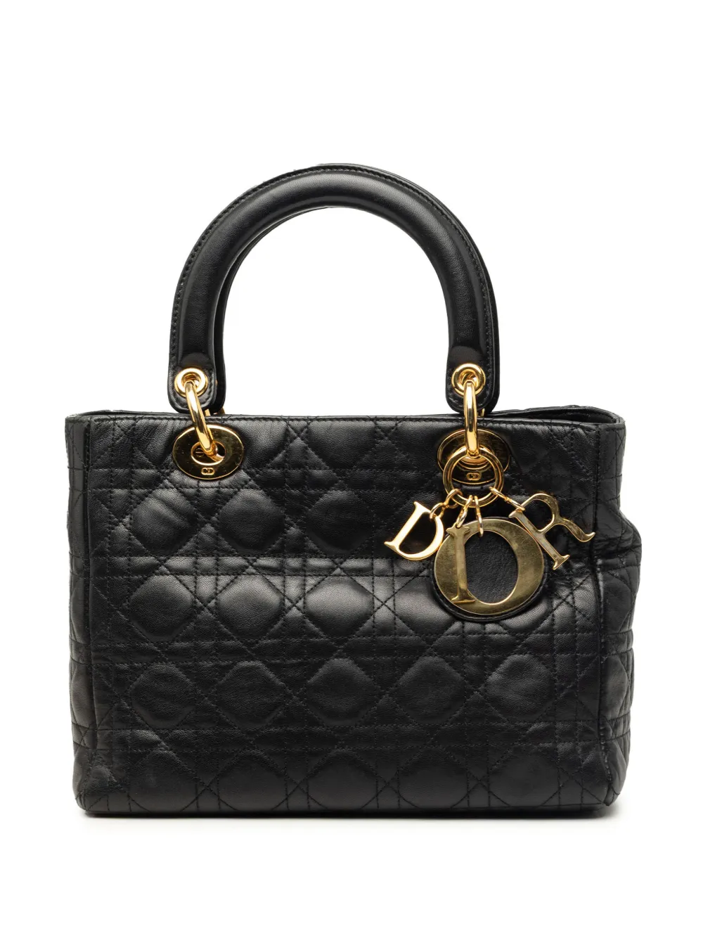 Christian Dior Pre-Owned 1997 Medium Lambskin Cannage Lady Dior satchel - Schwarz