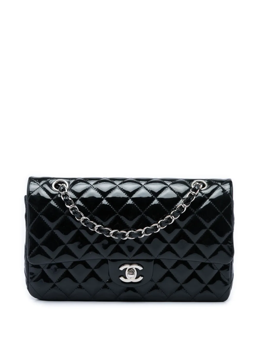 CHANEL Pre-Owned 2014-2015 Medium Classic Patent Double Flap shoulder bag - Nero