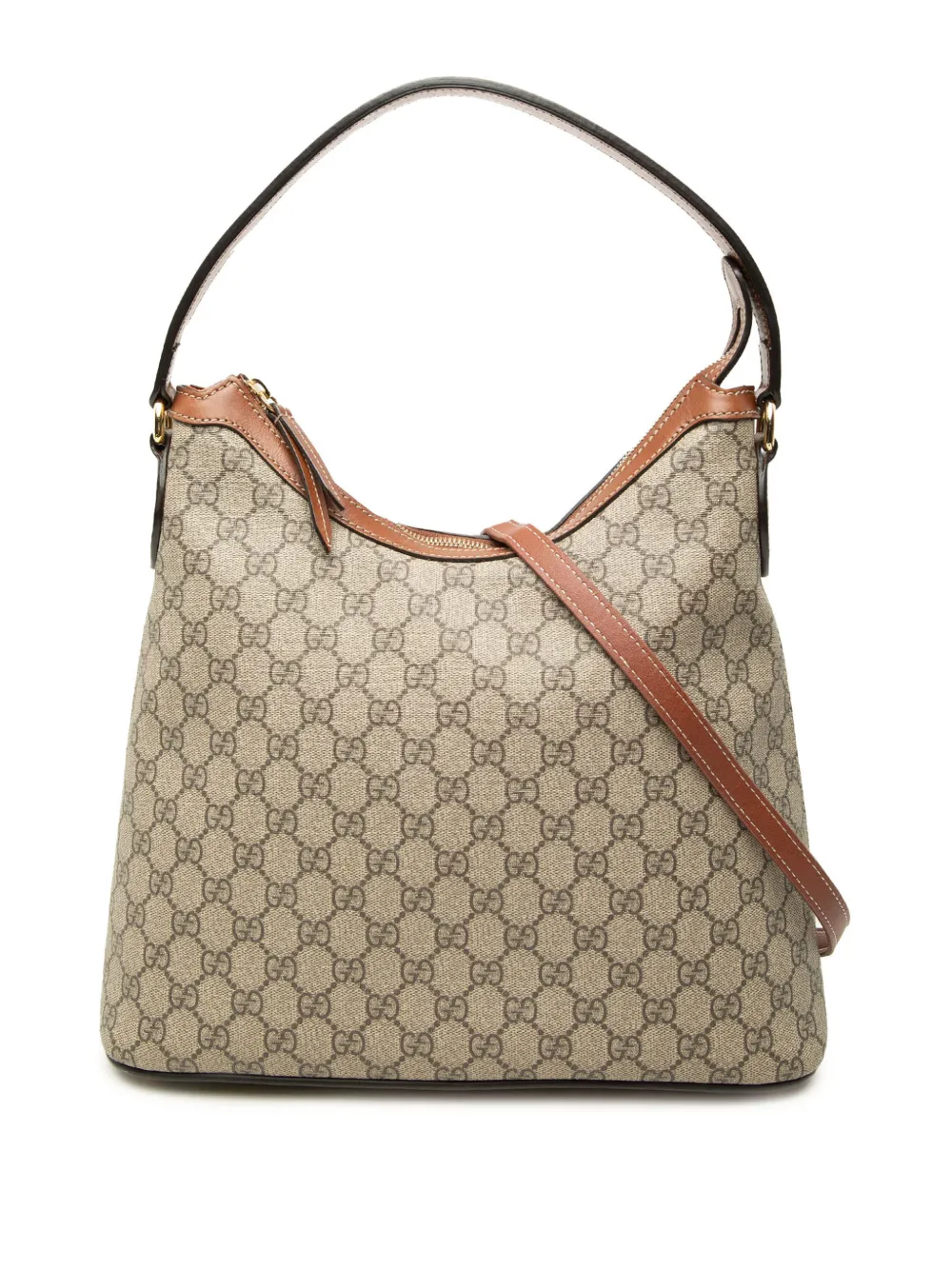 Pre-owned Gucci 2000-2015 Gg Supreme Linea A Satchel In Neutrals