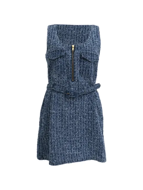 Self-Portrait textured belted mini dress