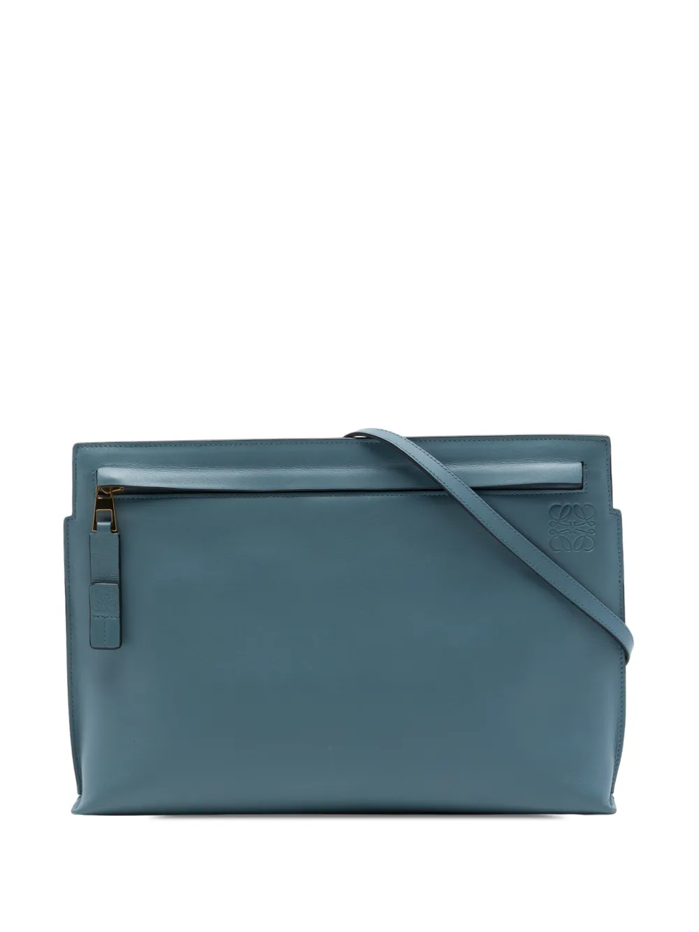 Loewe Pre-Owned 2015 Leather Anagram T Pouch crossbody bag - Blu