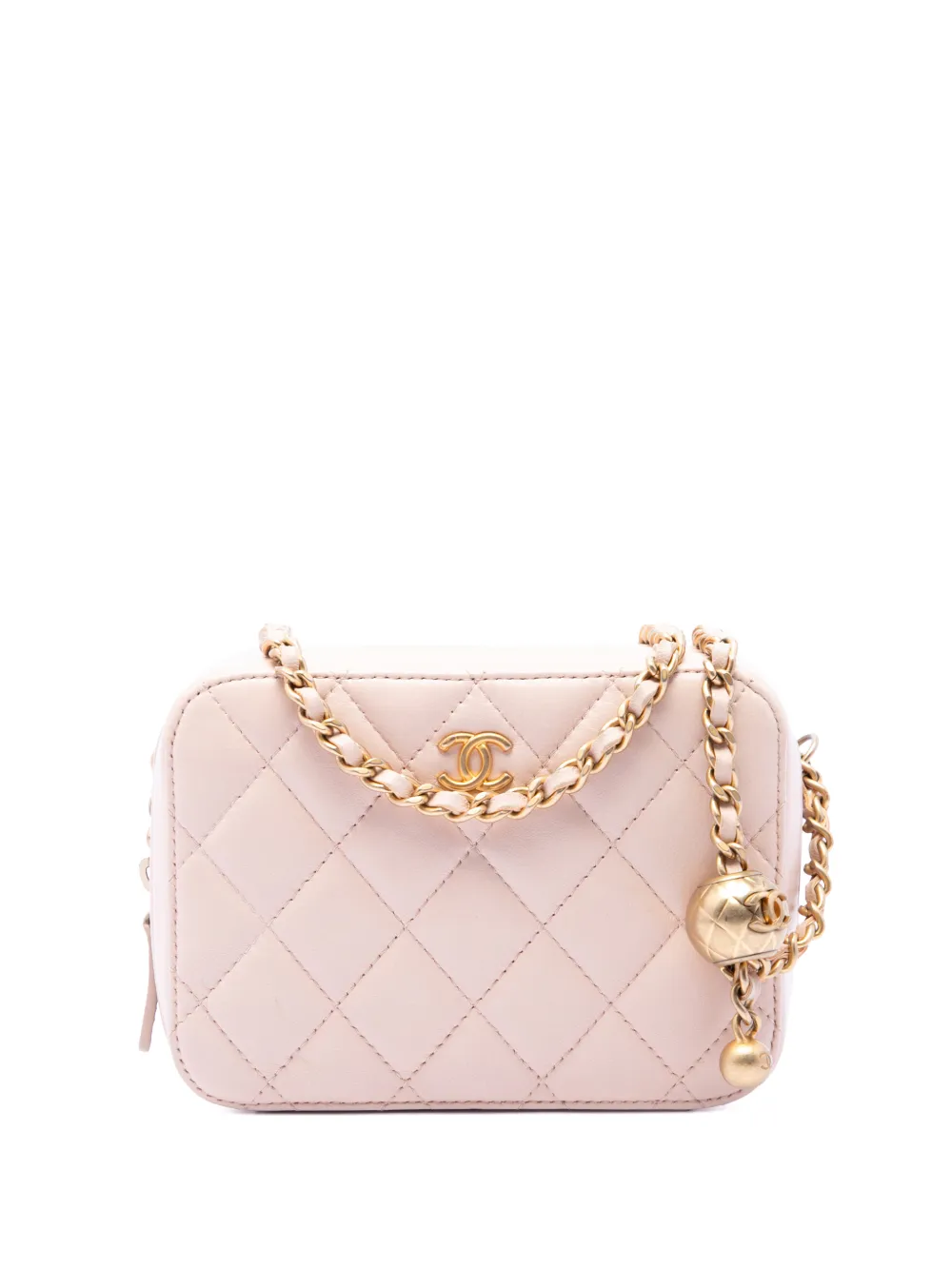 CHANEL Pre-Owned 2021 CC Quilted Lambskin Pearl Crush Camera Bag crossbody bag - Rosa