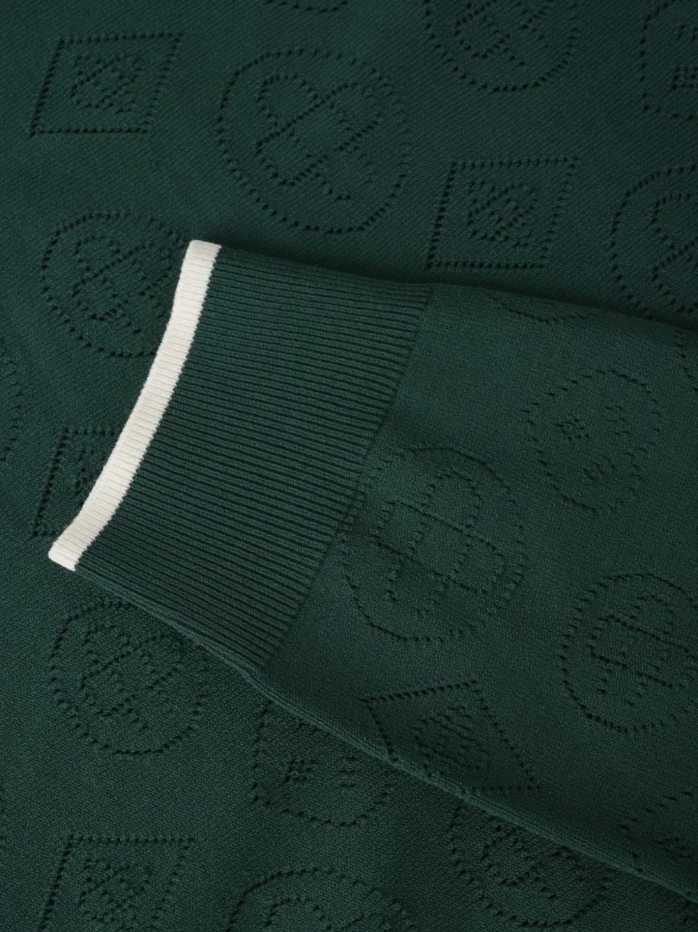 Casablanca Pointelle gebreid poloshirt met monogram Groen