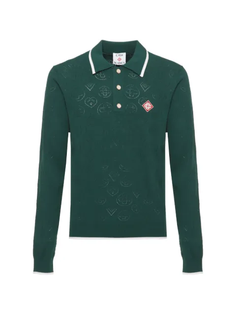 Casablanca playera tipo polo tejido con monograma
