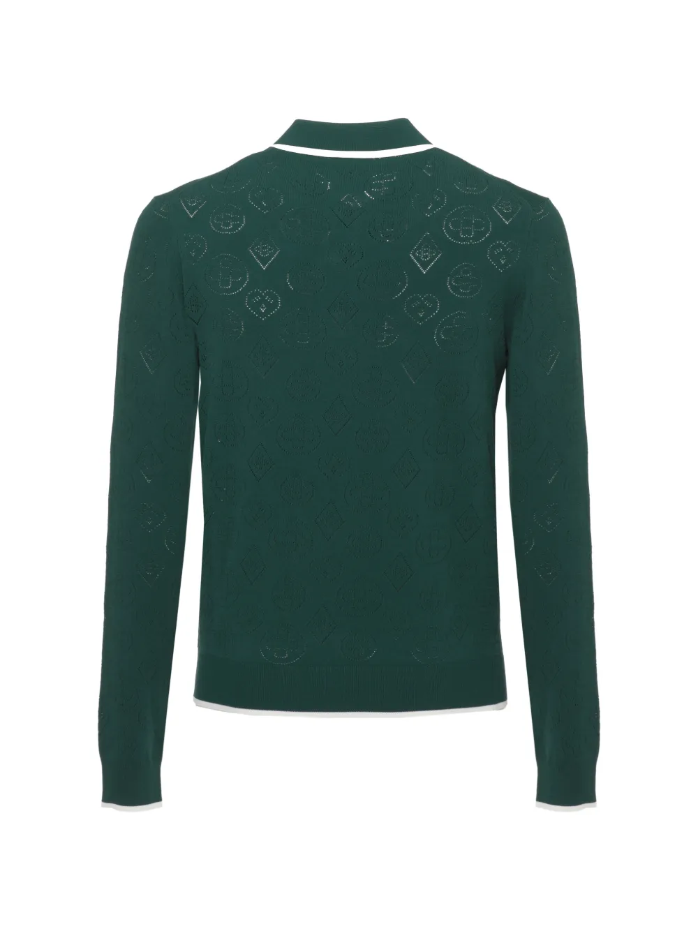 Casablanca Pointelle gebreid poloshirt met monogram Groen