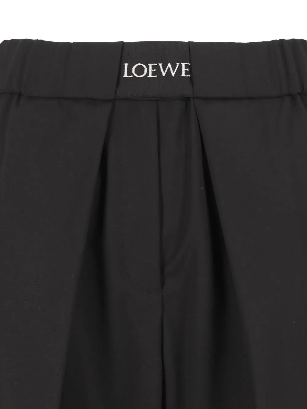 LOEWE Logo-waistband Straight Trousers in Black, view 4