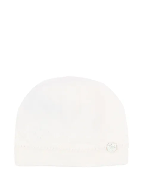 Paz Rodriguez pointelle-knit wool beanie hat