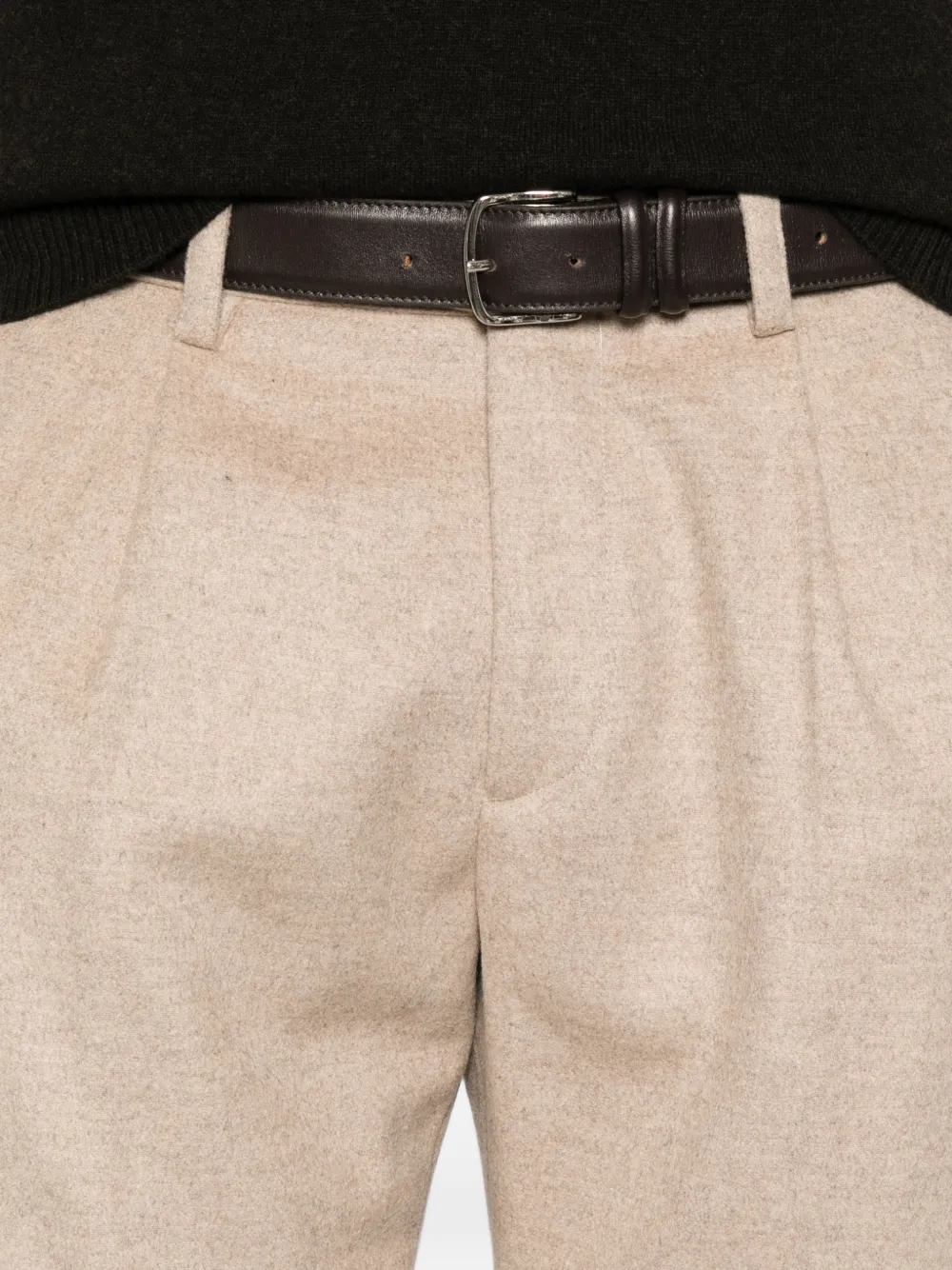 DEVORE Wollen plooibroek Beige
