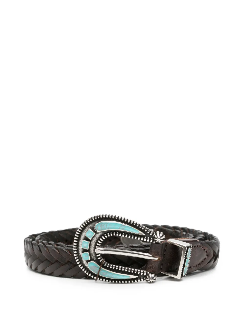 ALBERTO LUTI braided leather belt - Marrone