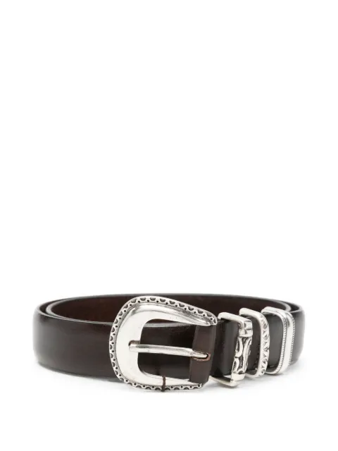 ALBERTO LUTI engraved-buckle leather belt