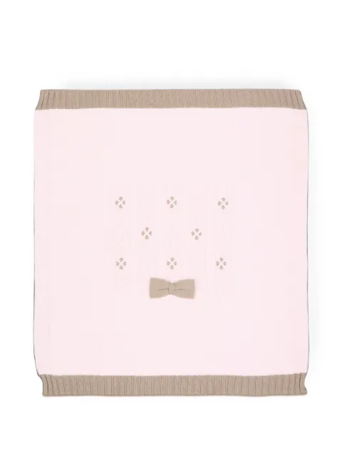Colorichiari bow-detail cable-knit blanket