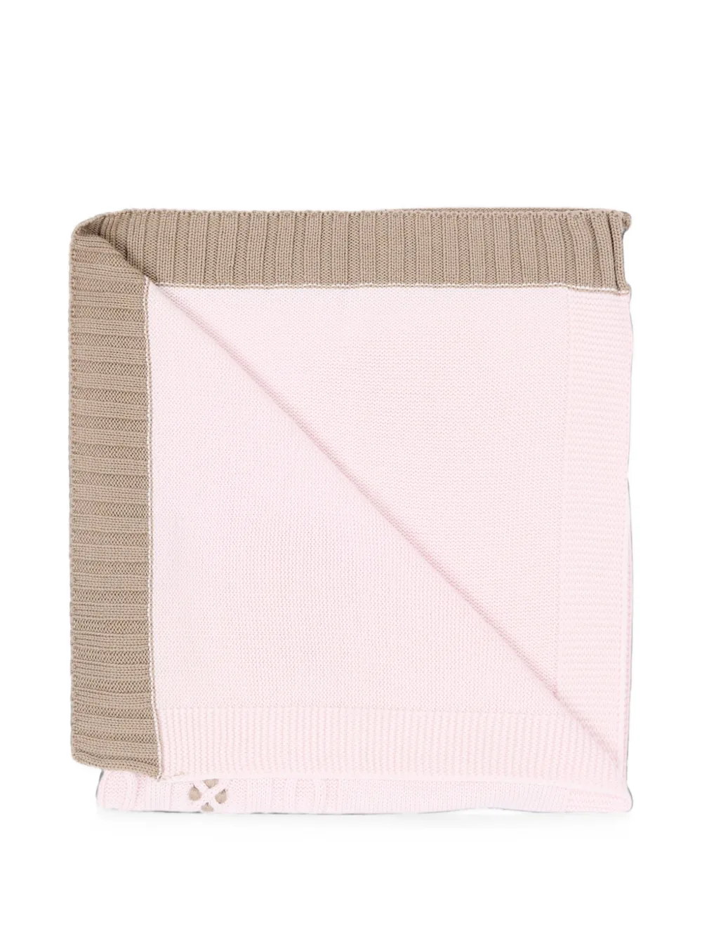 Colorichiari Kabelgebreide deken met strikdetail Roze