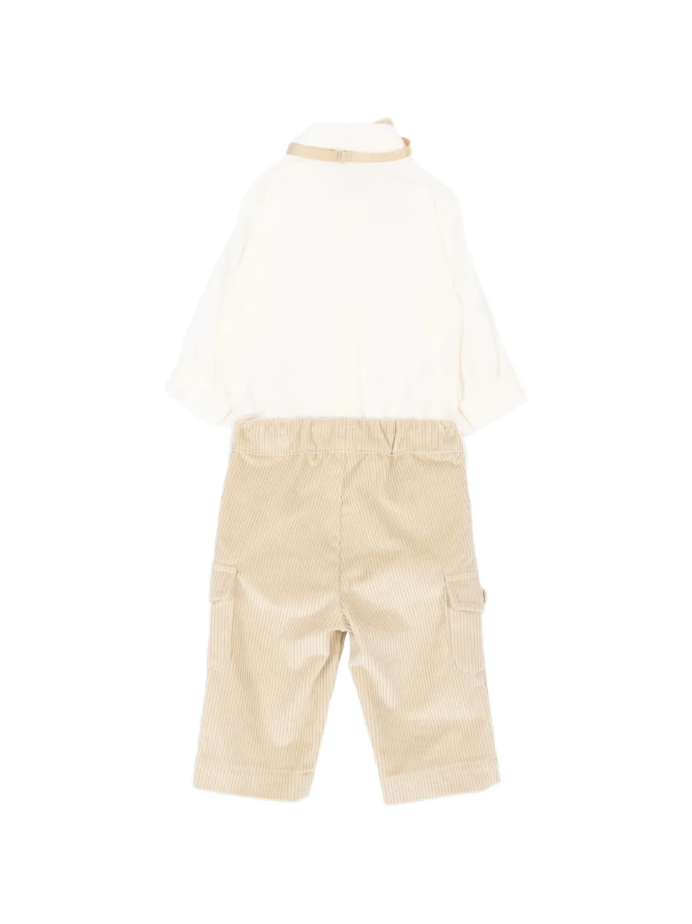 Colorichiari Driedelig ribfluwelen pak Beige