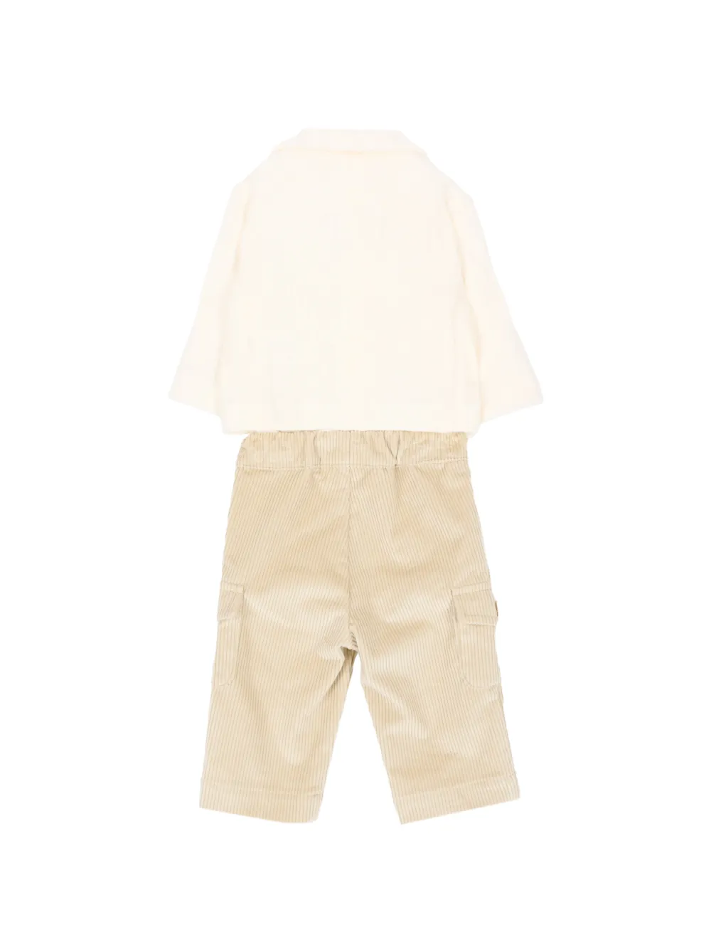 Colorichiari Driedelig ribfluwelen pak Beige