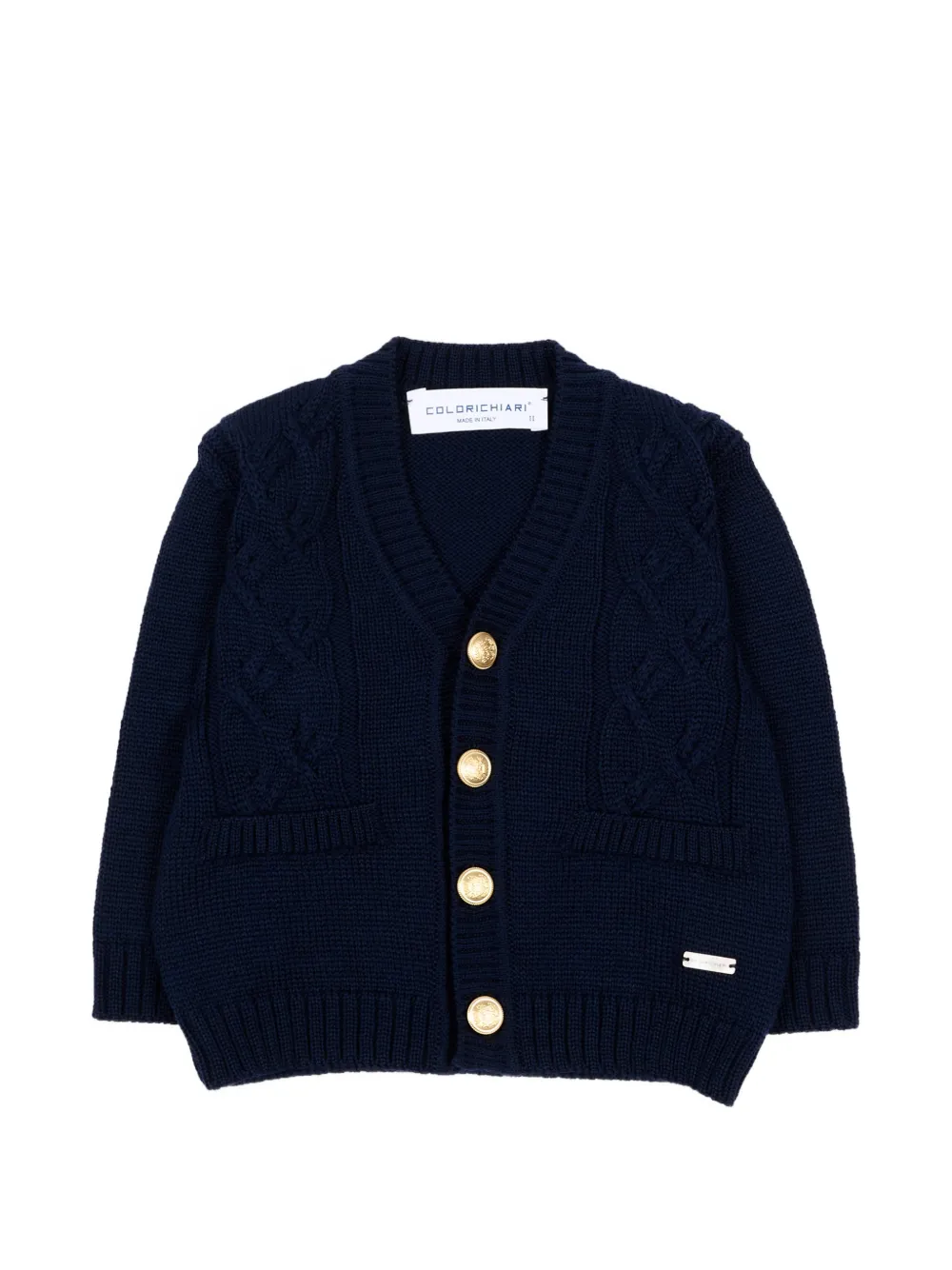 Colorichiari cable-knit button-up cardigan - Blu