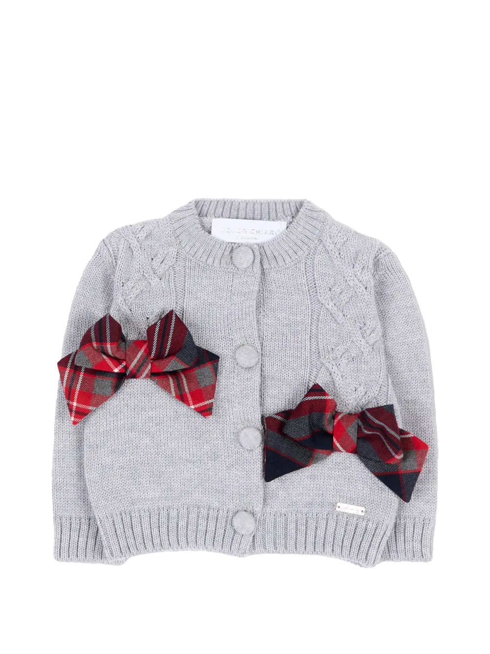 Colorichiari Twee jurken met tartan-ruit en plooien Wit