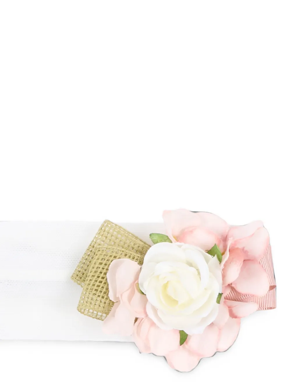 Colorichiari Haarband verfraaid met bloemen Wit