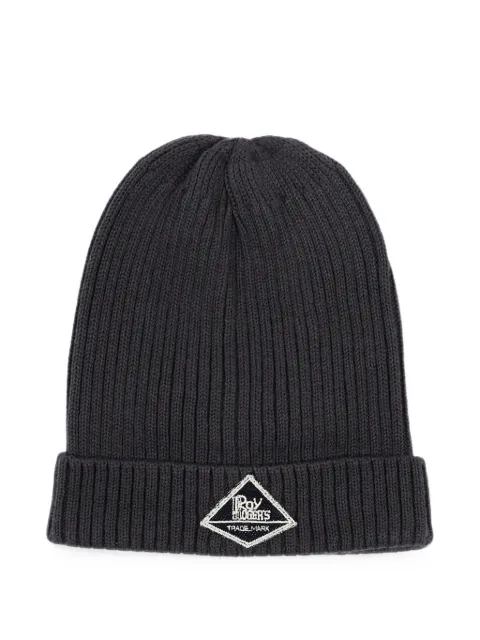 Roy Rogers Kids logo-patch ribbed-knit beanie hat