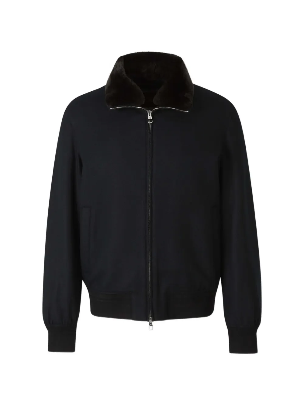 Montecore Faux-fur Collar Bomber Jacket In Black