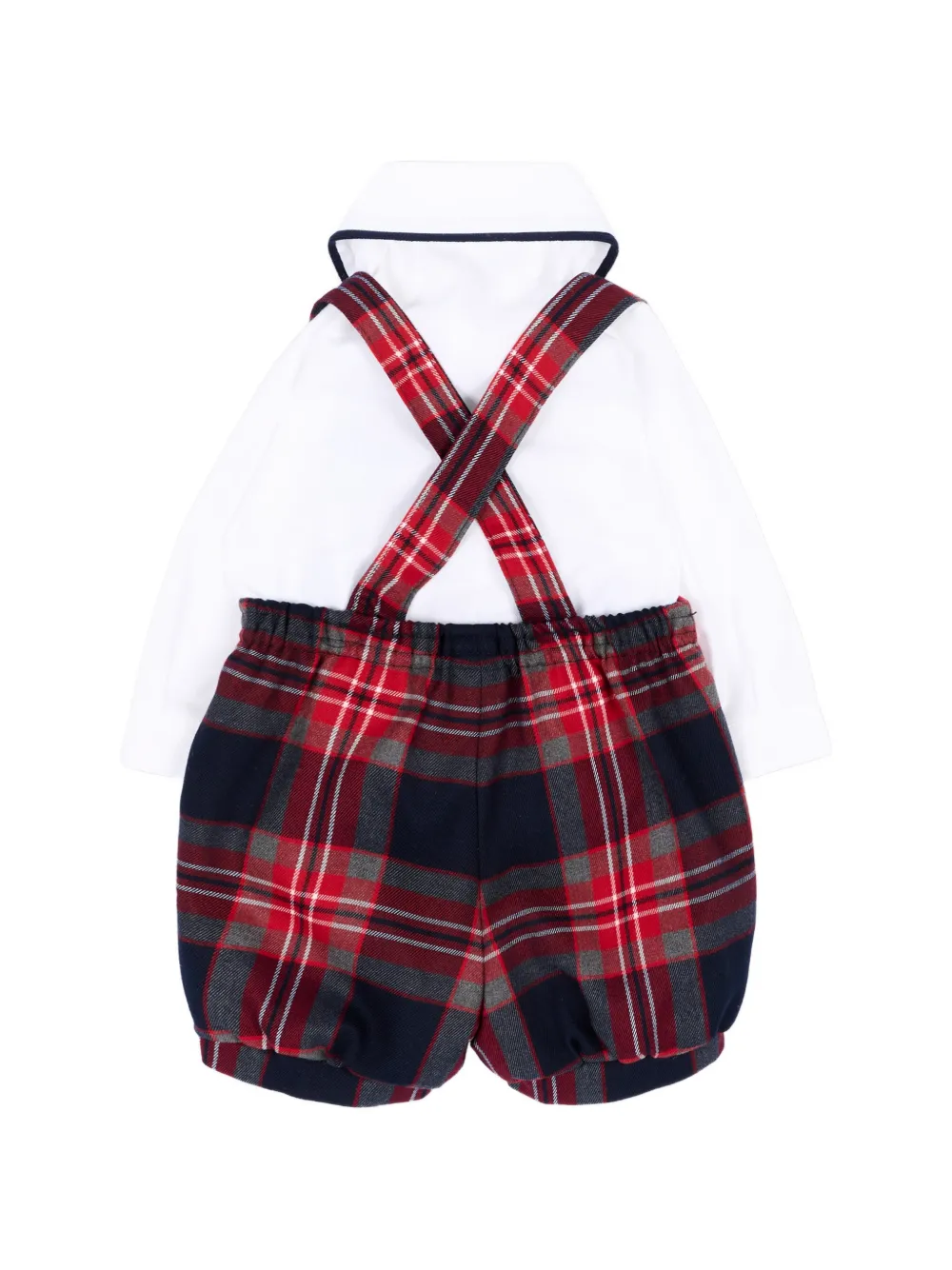 Colorichiari Romper en shorts met tartan-print Wit