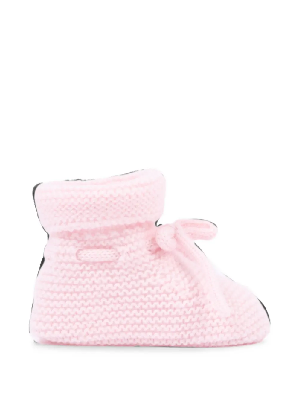 Paz Rodriguez bow-detail knitted slippers - Rosa