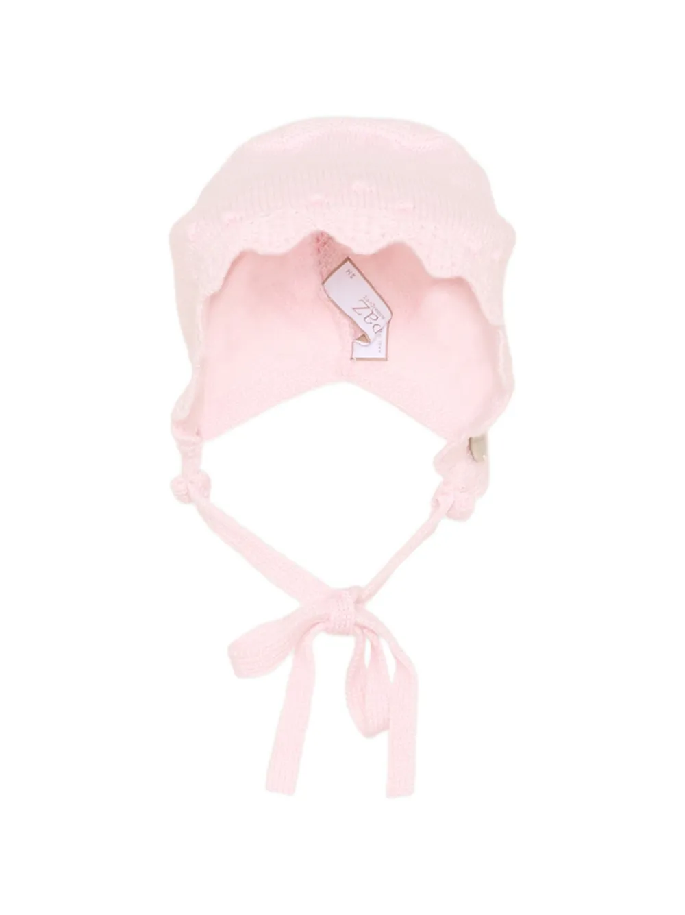 Paz Rodriguez scalloped-edge knitted bonnet - Rosa