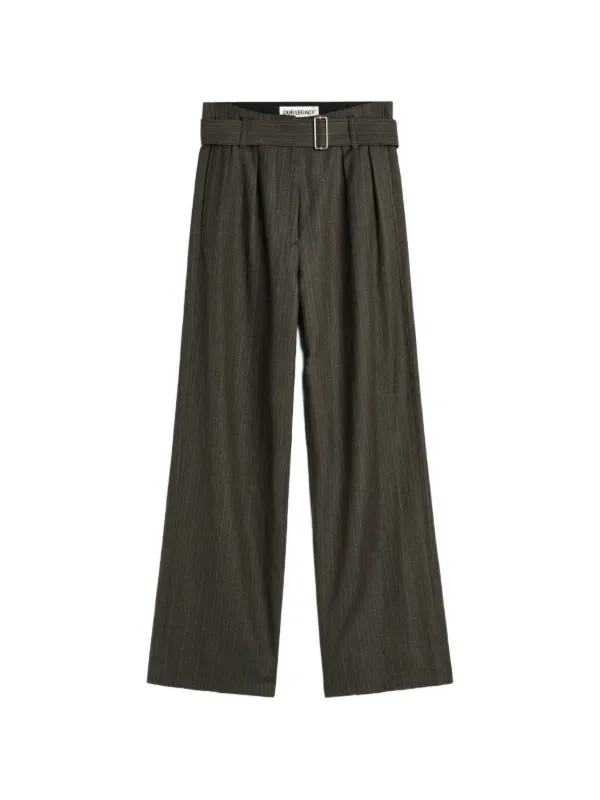 OUR LEGACY Soar Pinstriped-wool Trousers in Grey