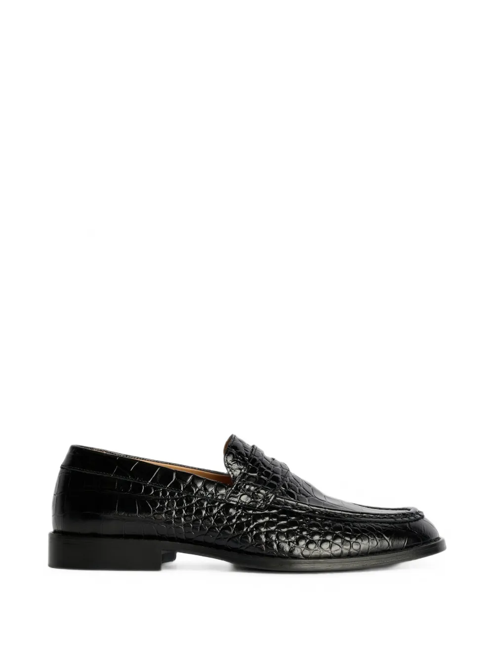OUR LEGACY Light croc-effect leather loafers - Nero