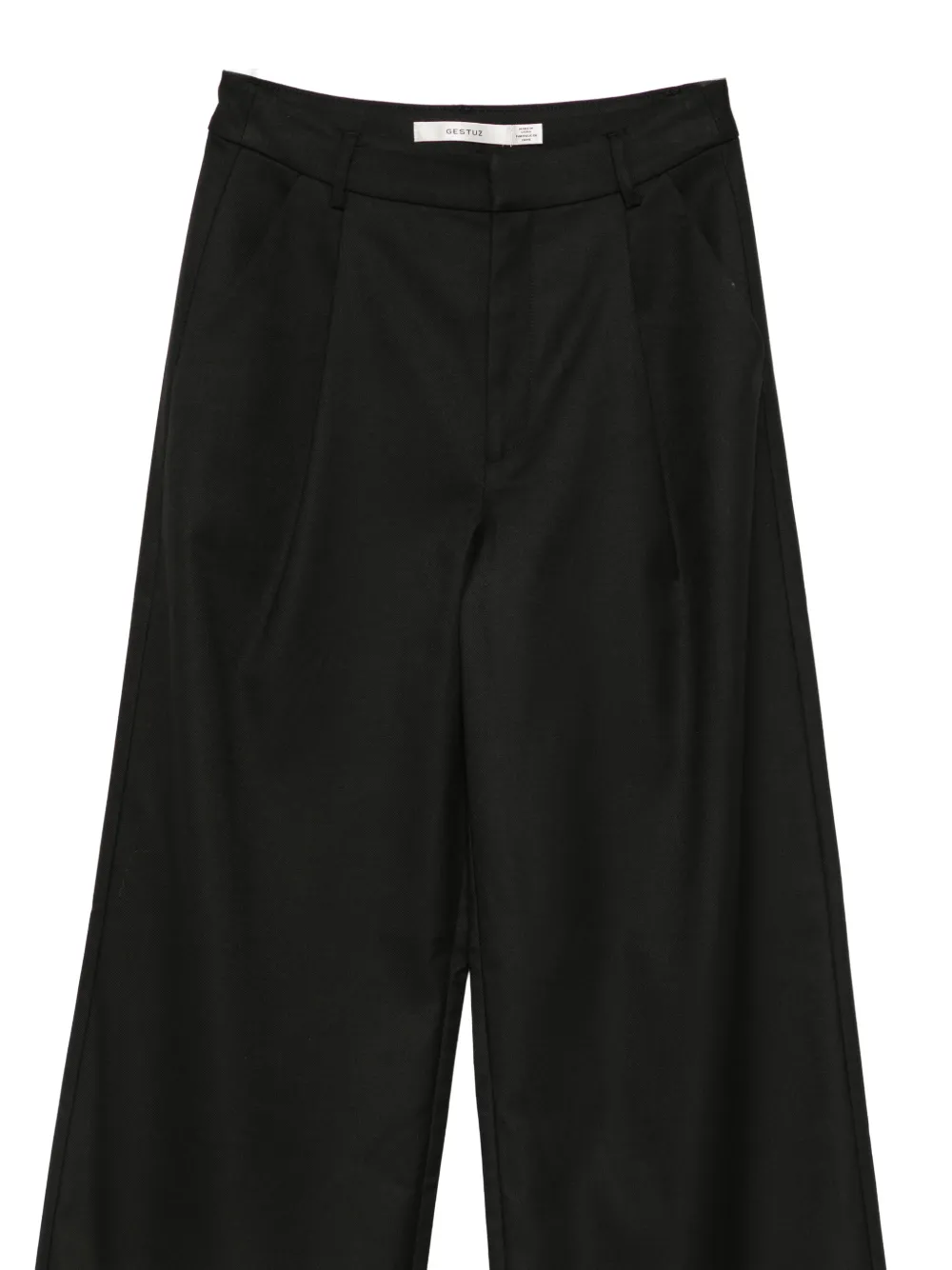 Gestuz pleated wide-leg trousers Zwart
