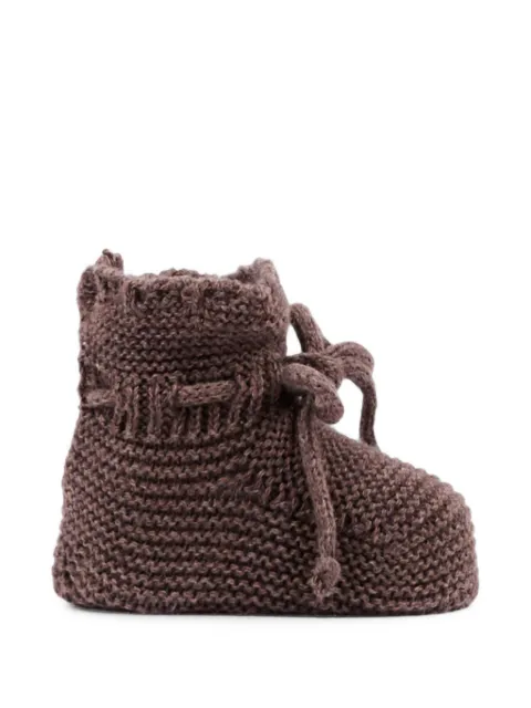 Martin Aranda chunky-knit tie-fastening slippers