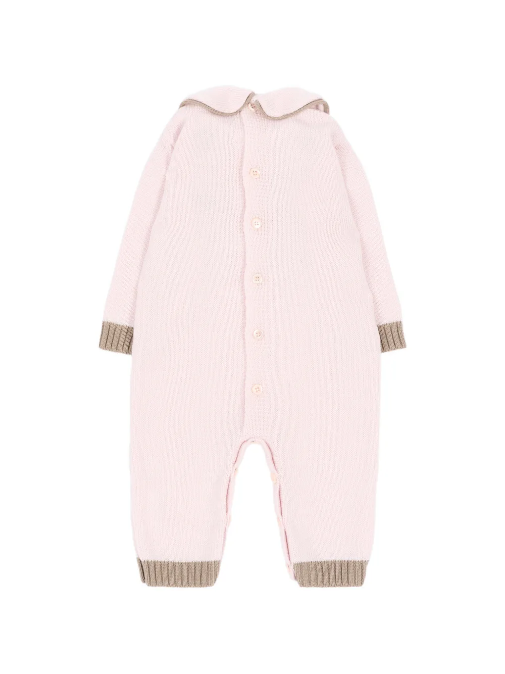 Colorichiari Kabelgebreide romper met strikdetail Roze