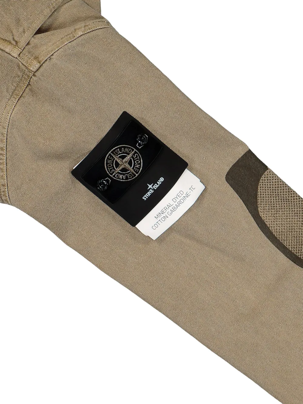 Stone Island Q100045 katoenen gabardine-TC jack met geverfd effect Beige