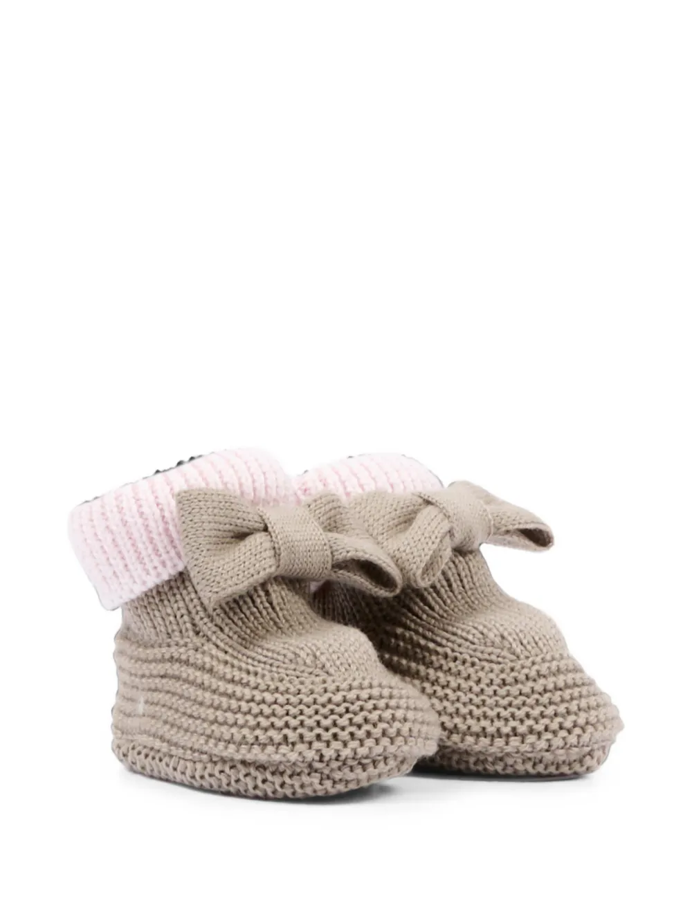 Colorichiari bow-detail knitted slippers - Toni neutri