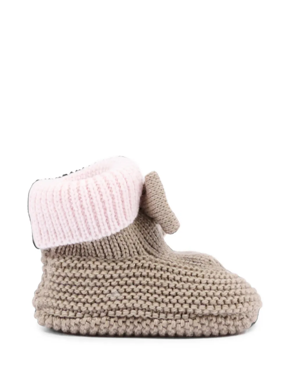 Colorichiari bow-detail knitted slippers Beige