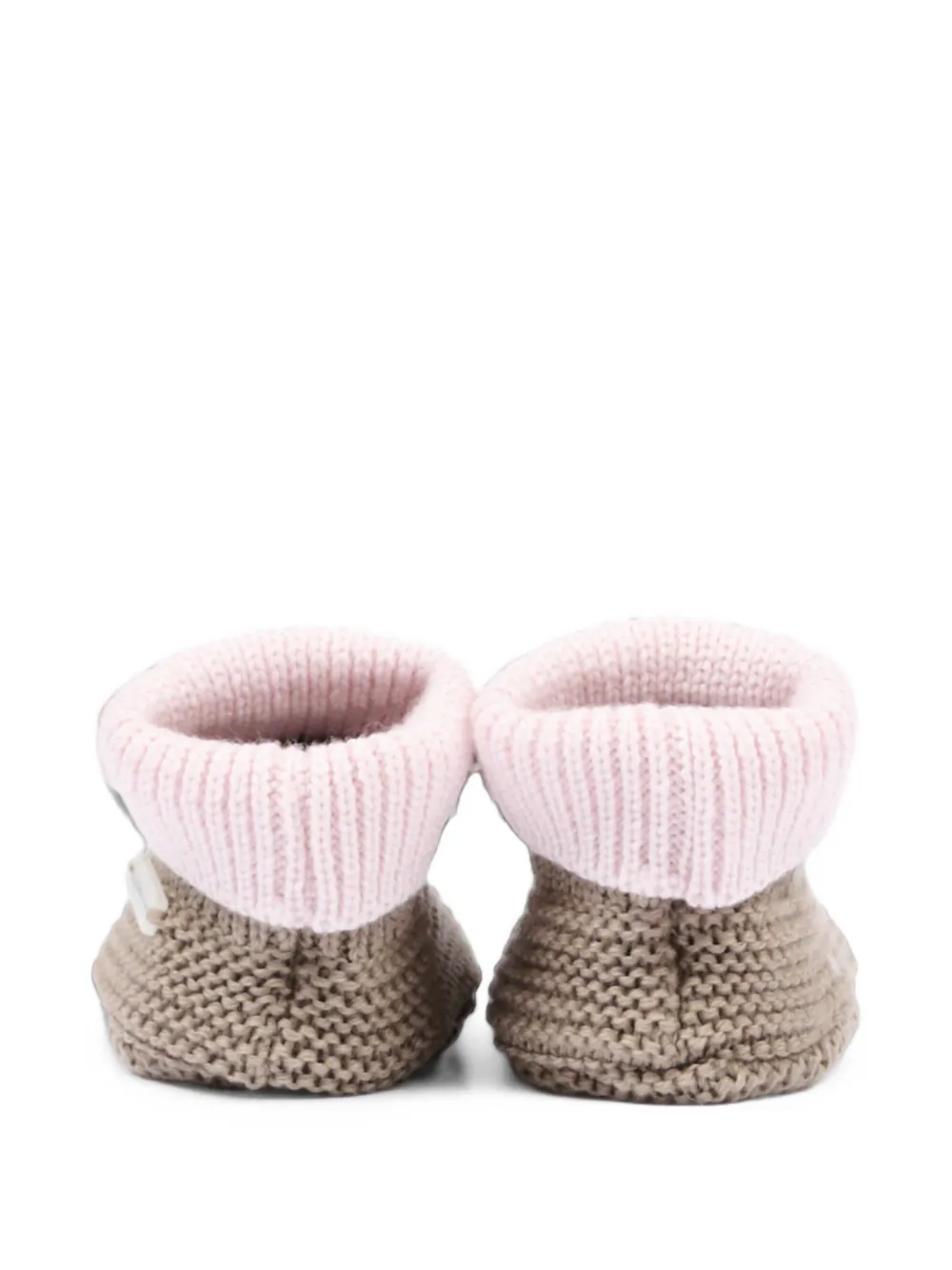 Colorichiari bow-detail knitted slippers Beige
