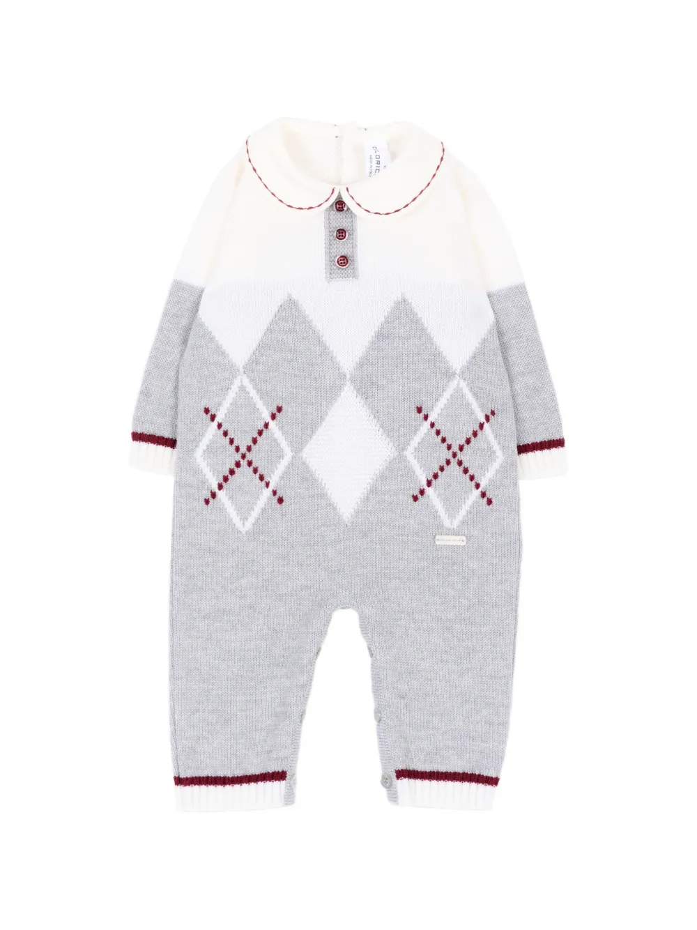 Colorichiari argyle-knit onesie - Grigio