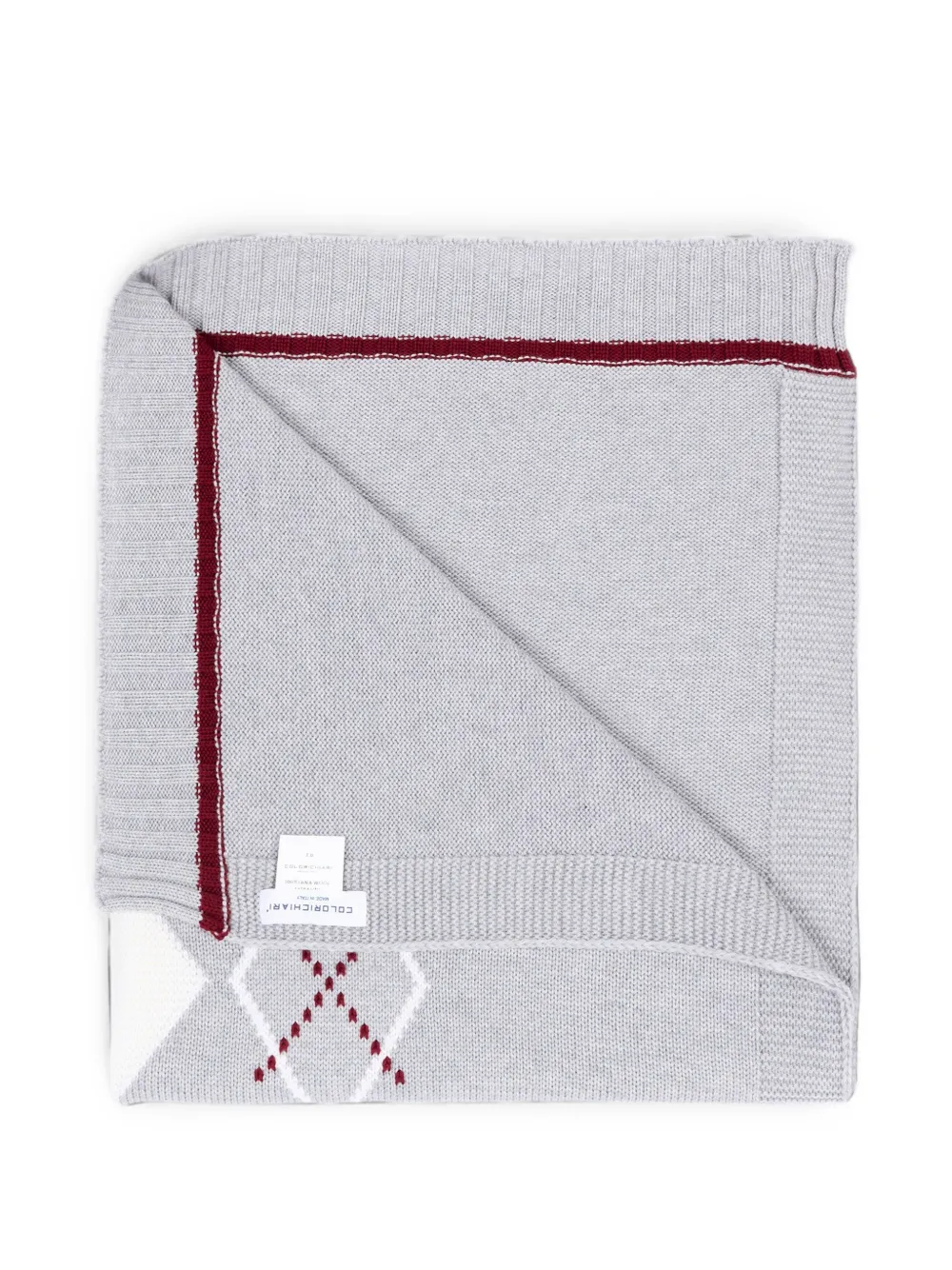 Colorichiari Wollen deken met argyle-patroon Grijs