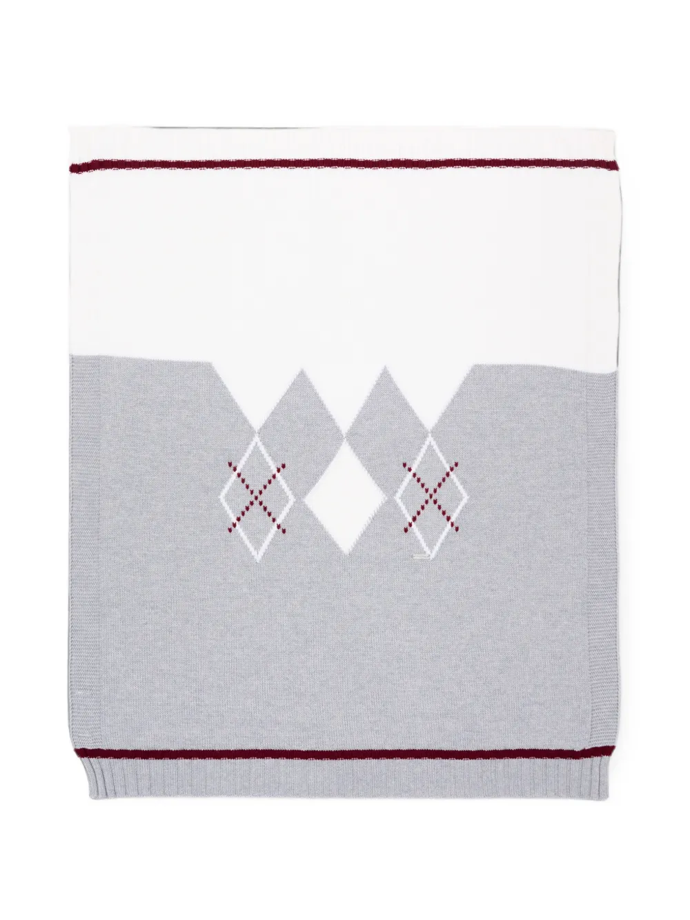 Colorichiari argyle-knit wool blanket - Grigio