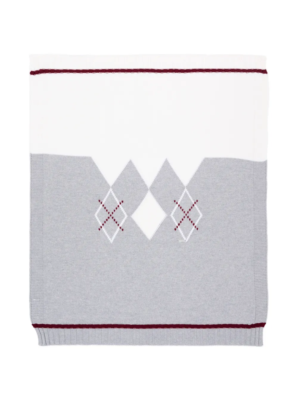 Colorichiari argyle-knit wool blanket - Grigio