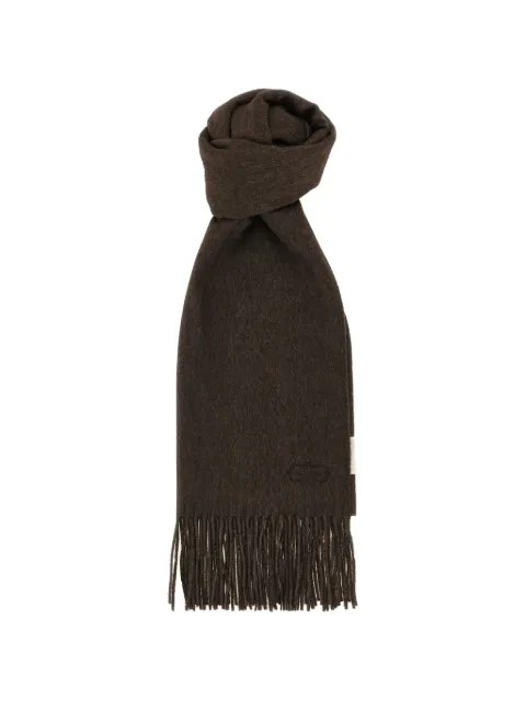 Agnona embroidered-logo fringed scarf