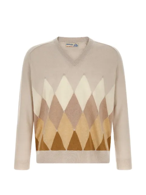 Ballantyne diamond-inlay V-neck sweater
