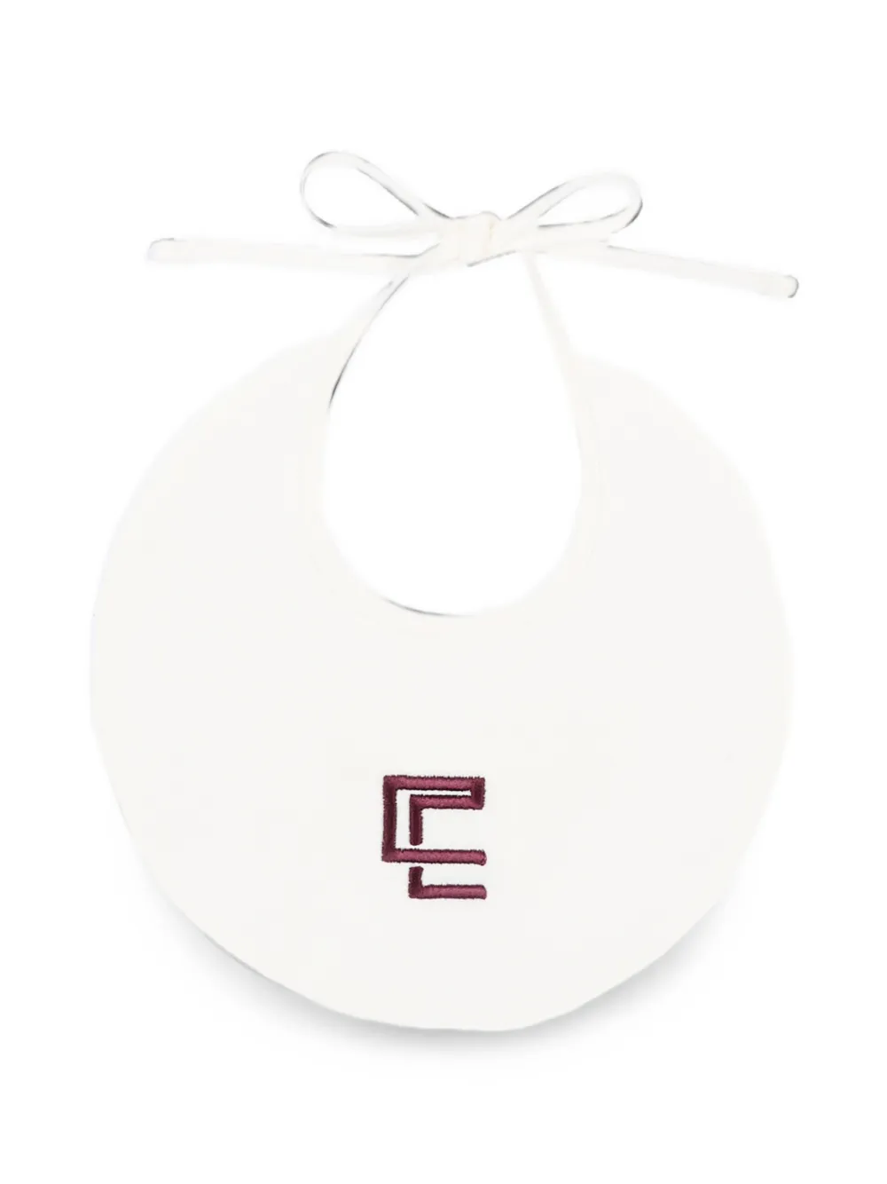 Colorichiari logo-embroidered tie-fastening bib - Bianco