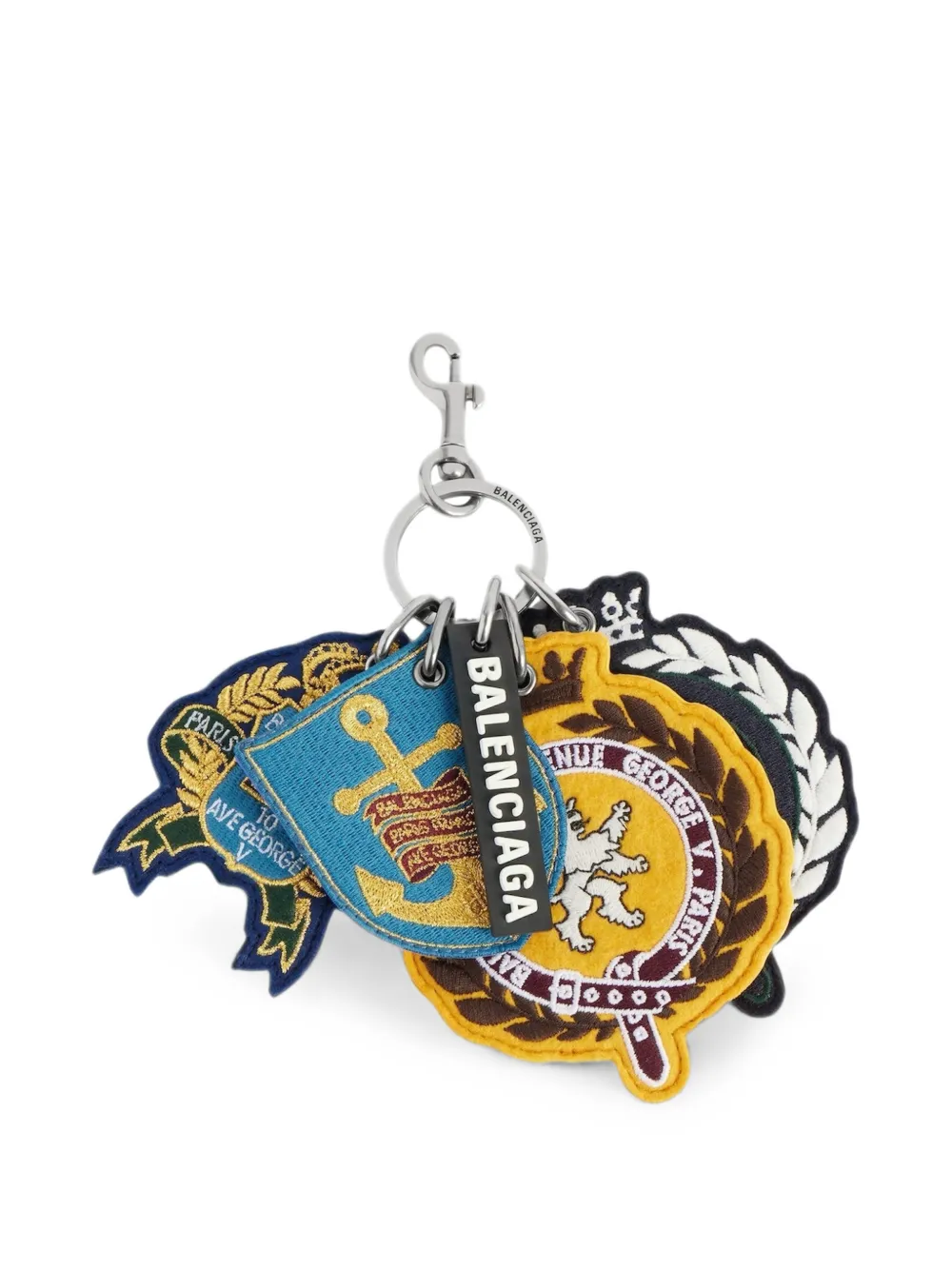 Balenciaga patches-charm keychain Blauw