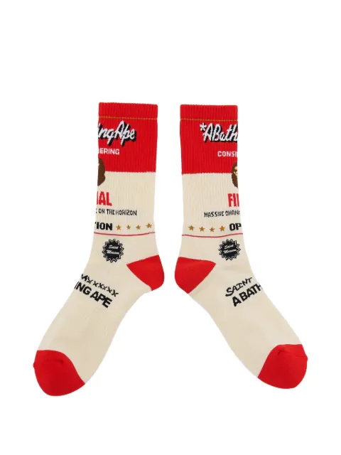 SAINT MXXXXXX logo-print intarsia-knit socks