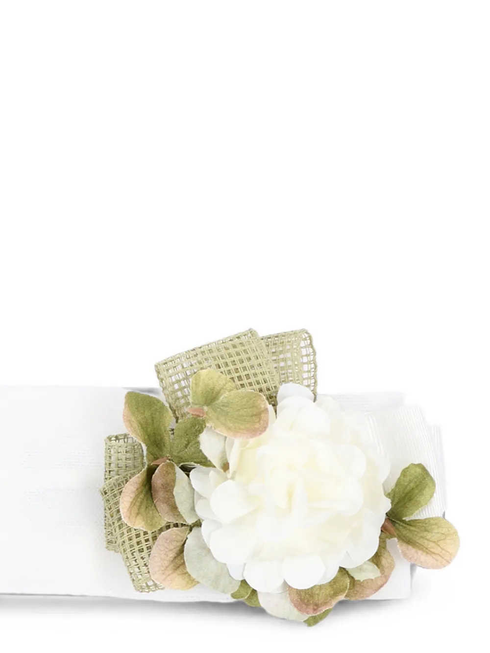Colorichiari Haarband verfraaid met bloemen Wit