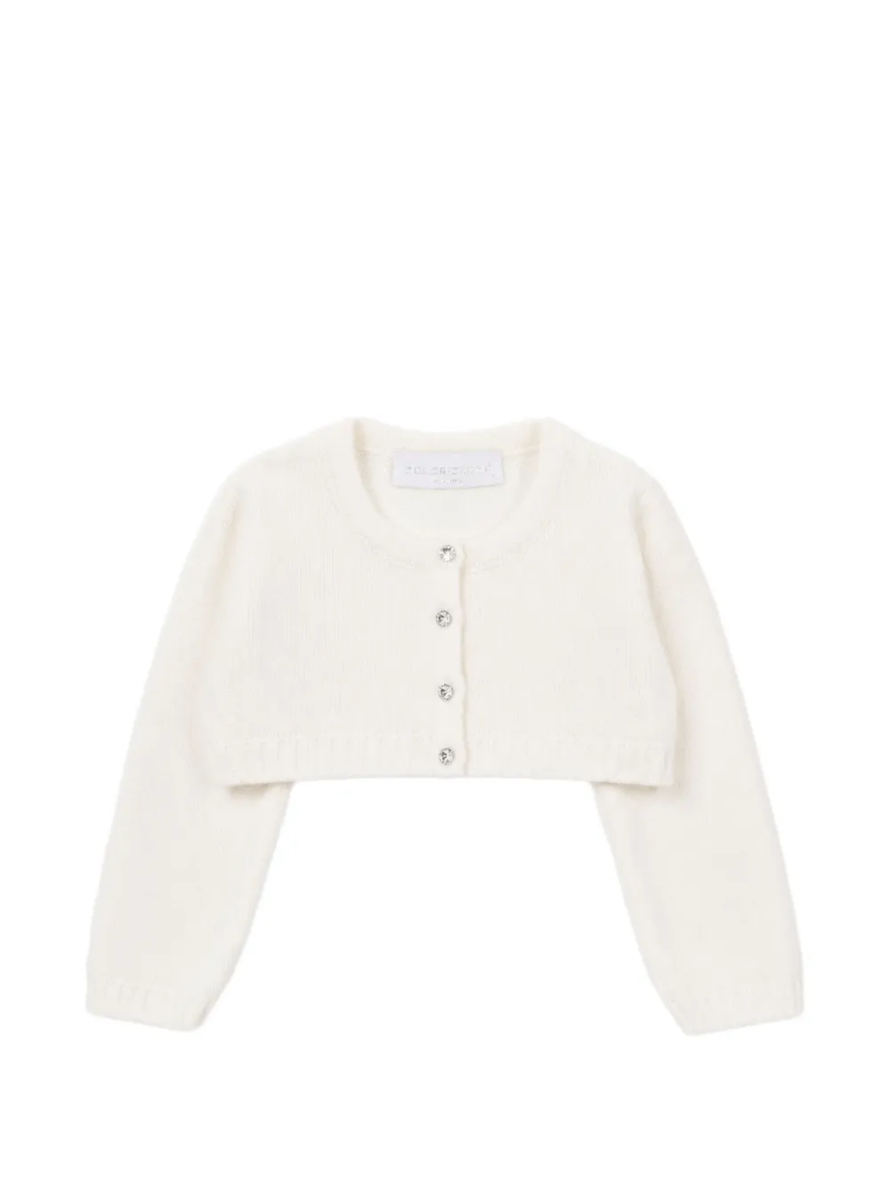 Colorichiari crystal-embellished cropped cardigan - Bianco