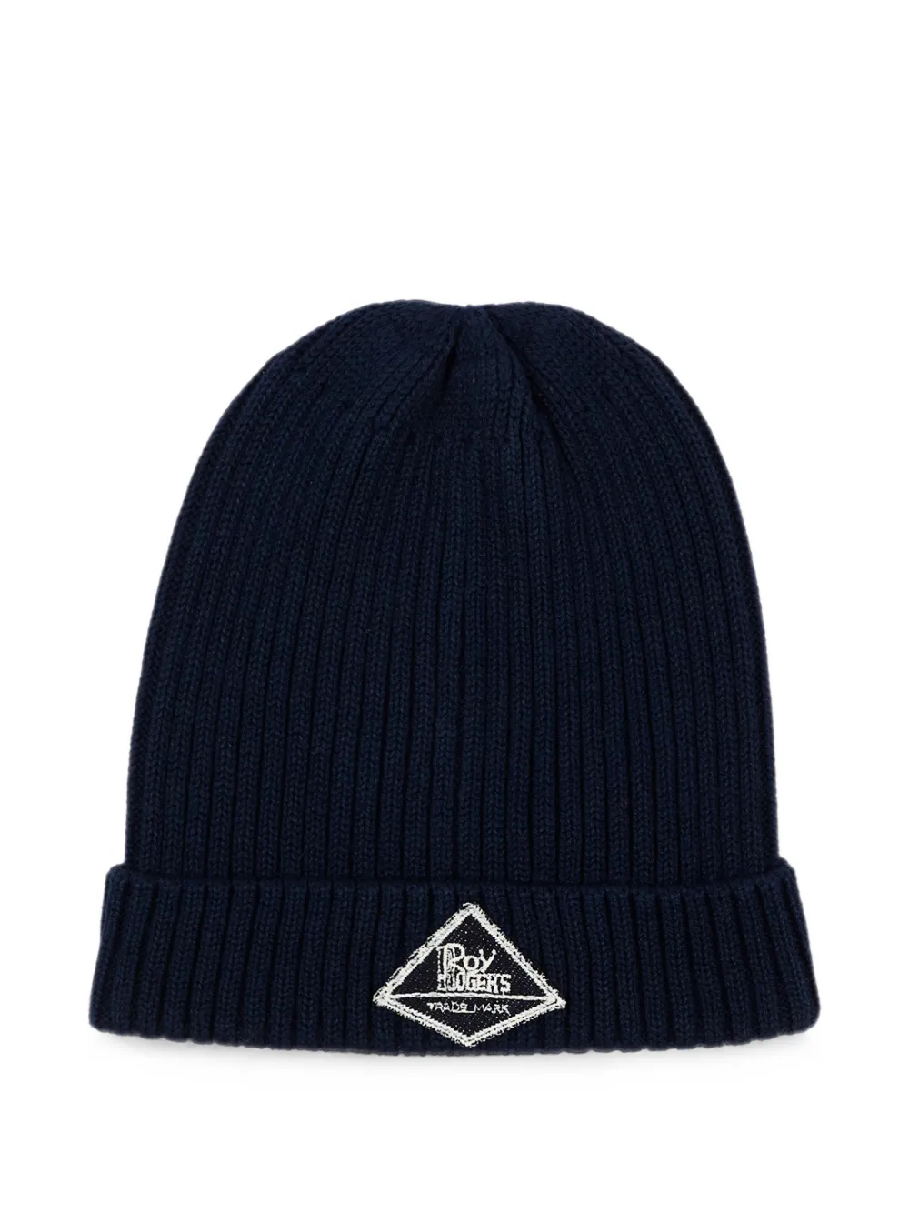 Roy Rogers Kids ribbed-knit logo-patch beanie hat - Blu