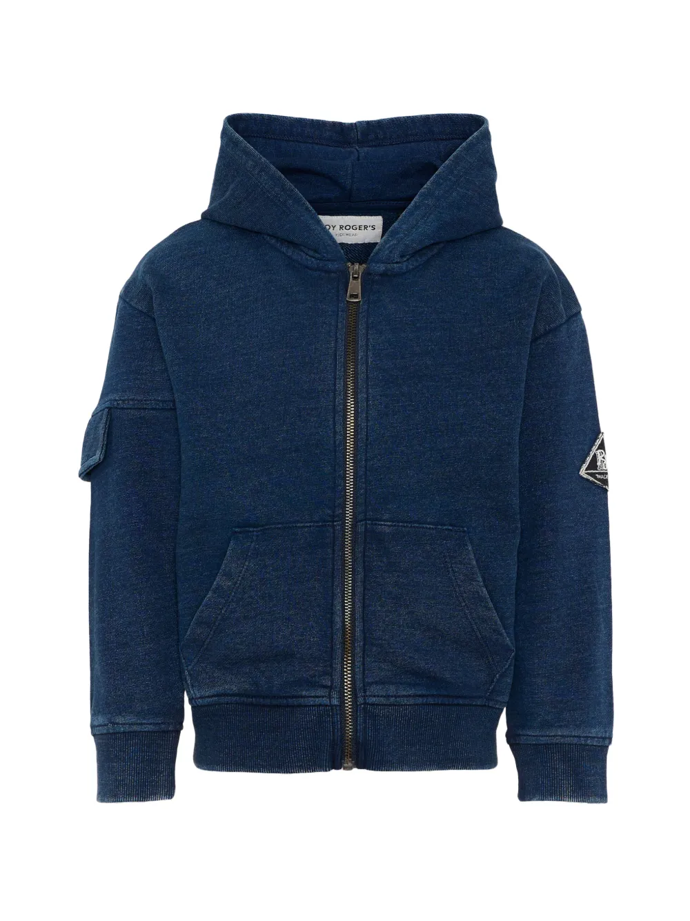 Roy Rogers Kids logo-patch zip-up hoodie - Blu